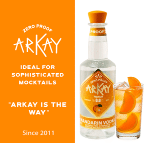 ArKay Mandarin Vodka Zero Proof Spirits 33.3 FL OZ / 1 Liter