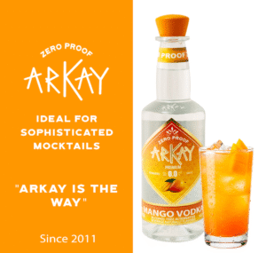 Arkay Mango Vodka Zero Proof Spirits 33.3 FL OZ / 1 Liter