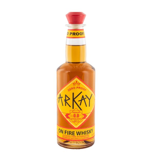 onfirewhisky.jpg Arkay Zero Proof On Fire Whiskey Alternative 33.3 FL OZ / 1 Liter